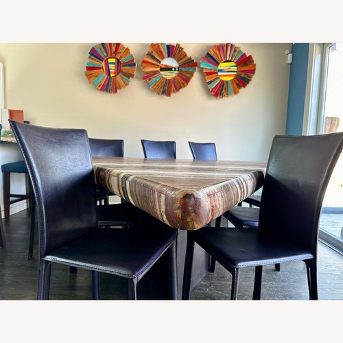 Used Vintage/Antique Dark Brown Stone Dining Table for sale on AptDeco