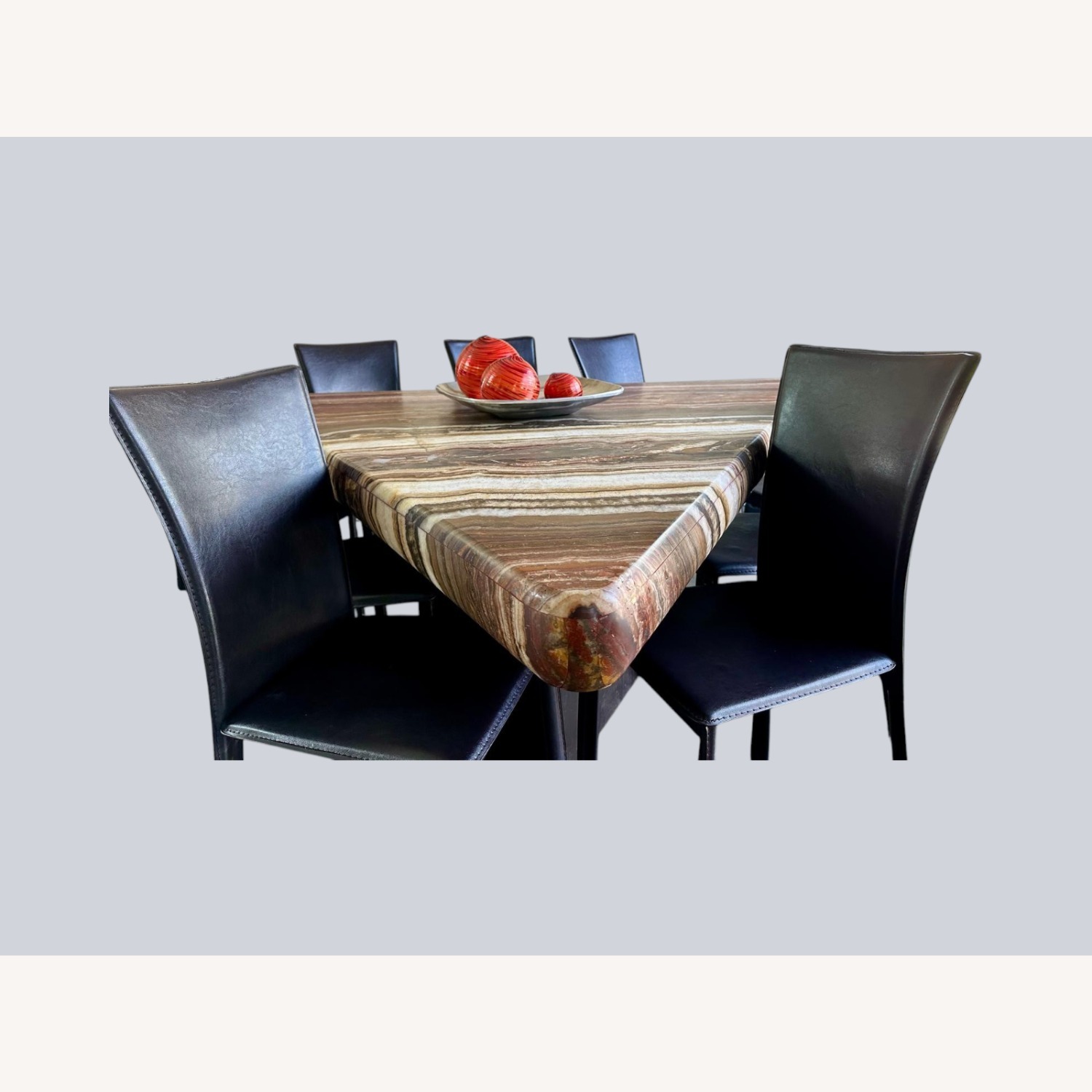 Vintage/Antique Dark Brown Stone Dining Table - image-10