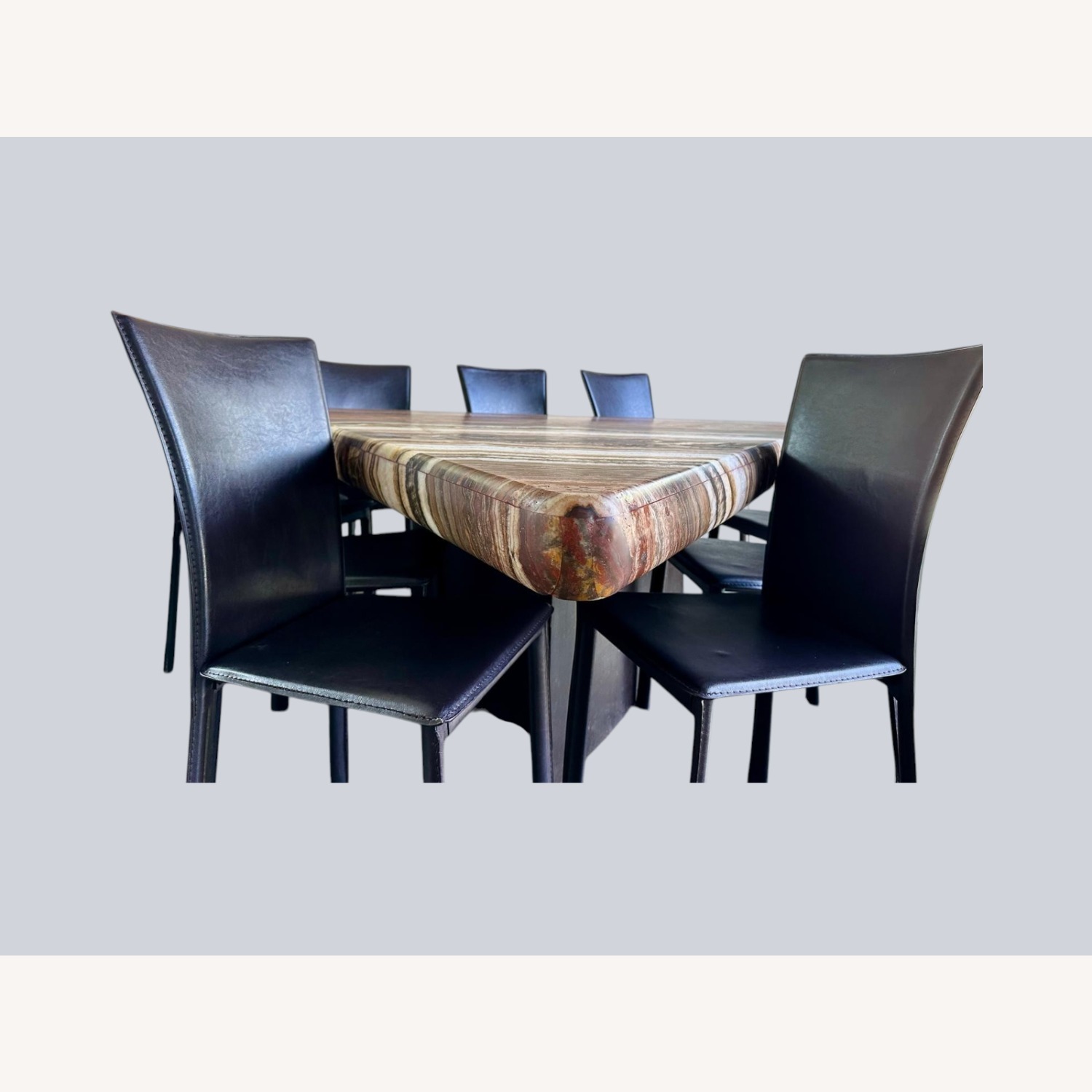 Vintage/Antique Dark Brown Stone Dining Table - image-7