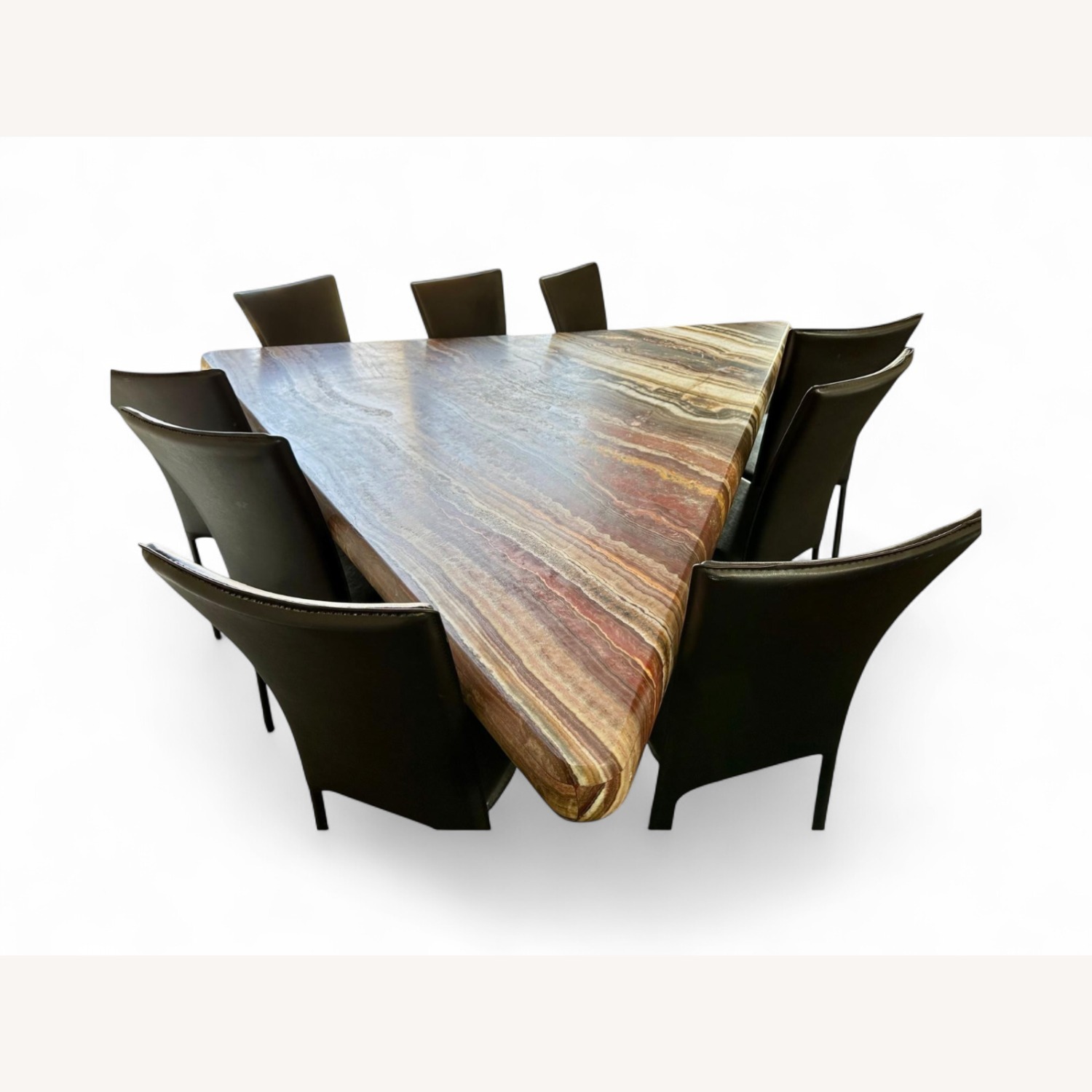 Vintage/Antique Dark Brown Stone Dining Table - image-2