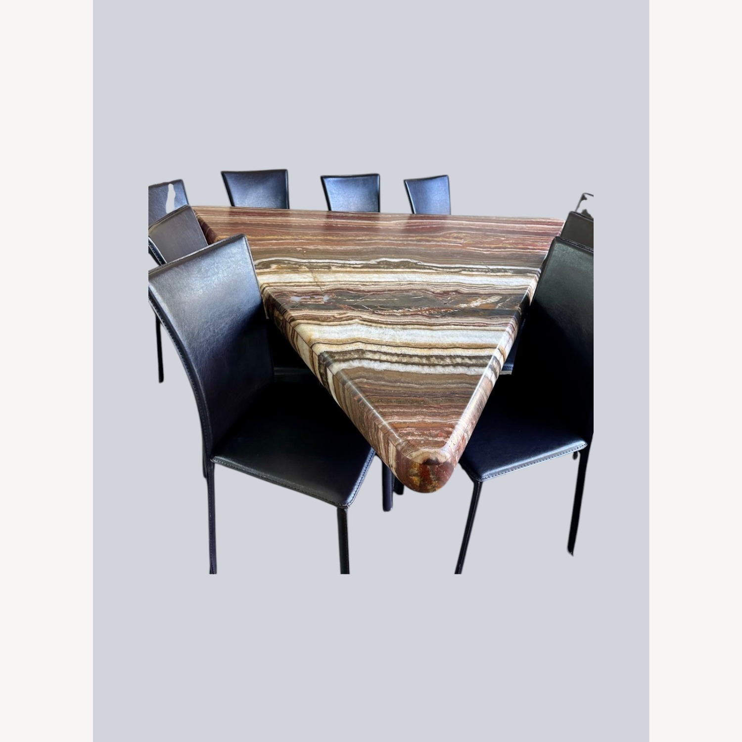 Vintage/Antique Dark Brown Stone Dining Table - image-5