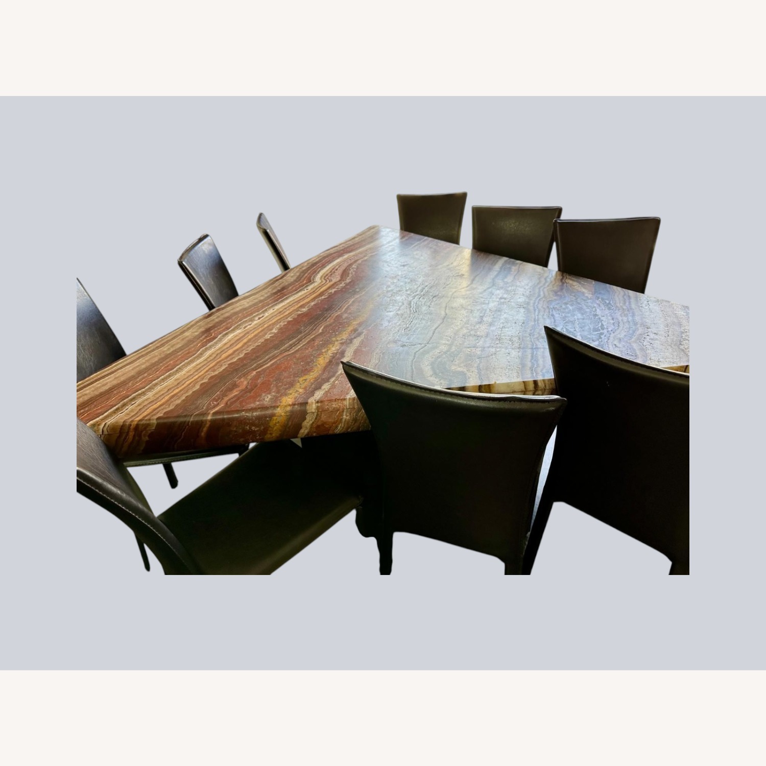 Vintage/Antique Dark Brown Stone Dining Table - image-6