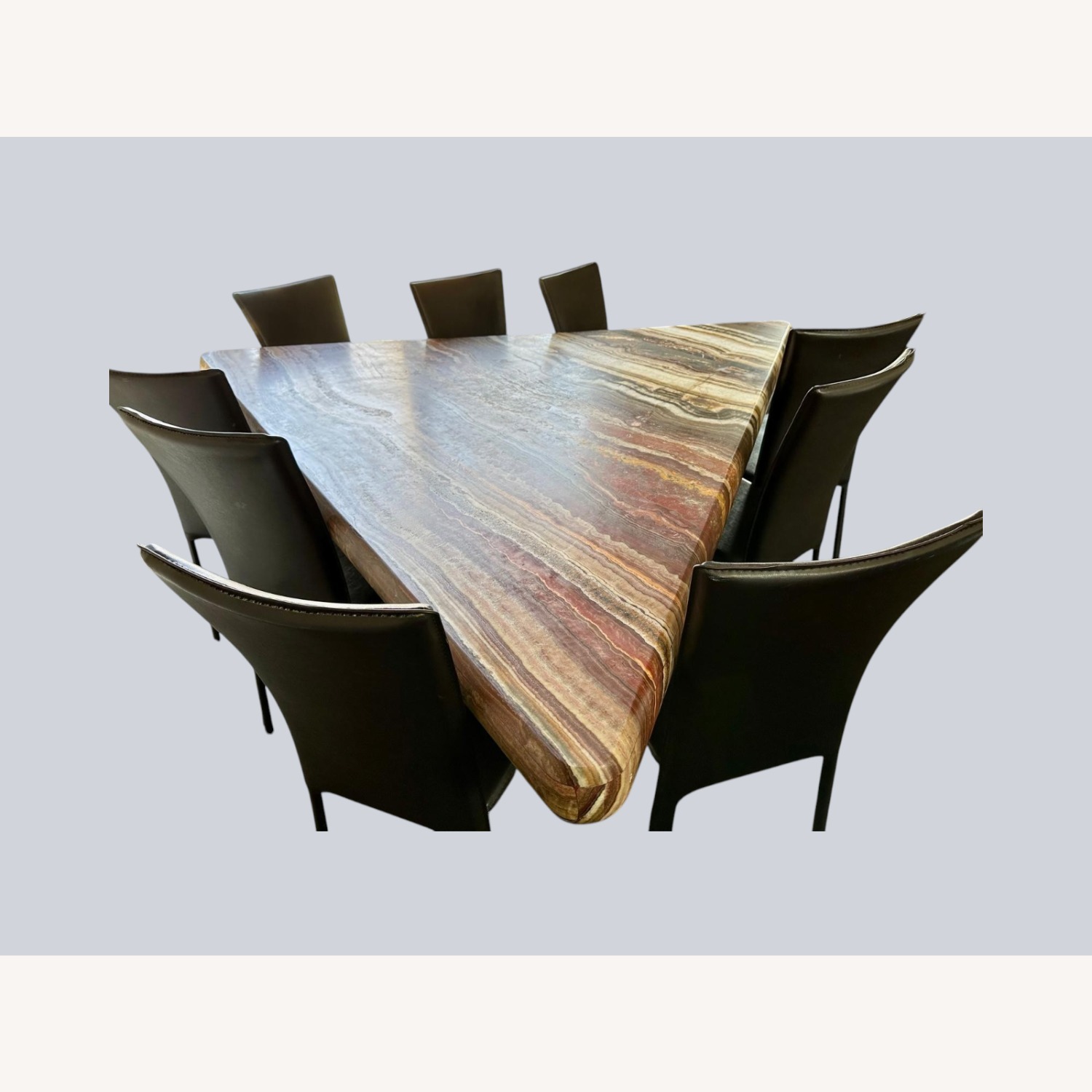 Vintage/Antique Dark Brown Stone Dining Table - image-8