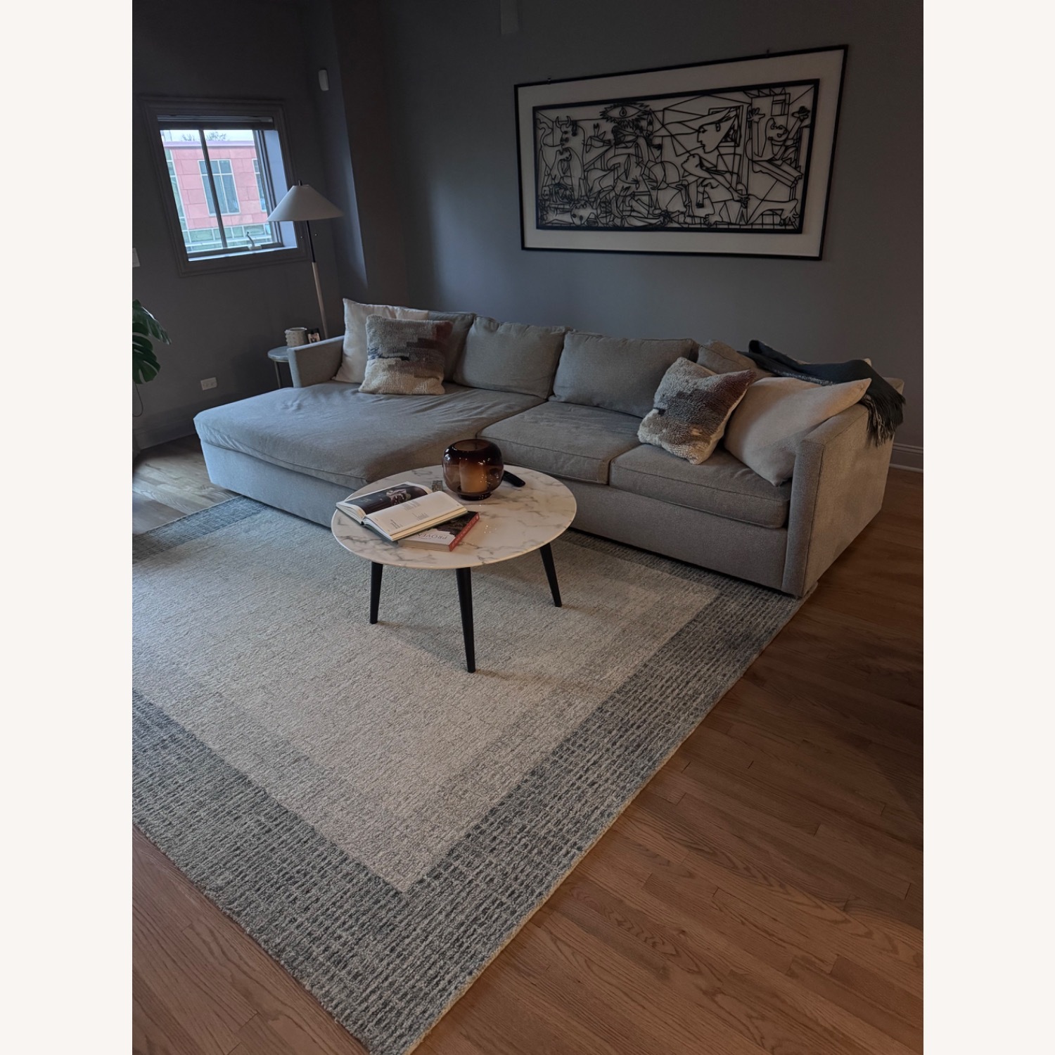 West Elm Harris Light Gray Fabric 2 Piece Sectional - image-3