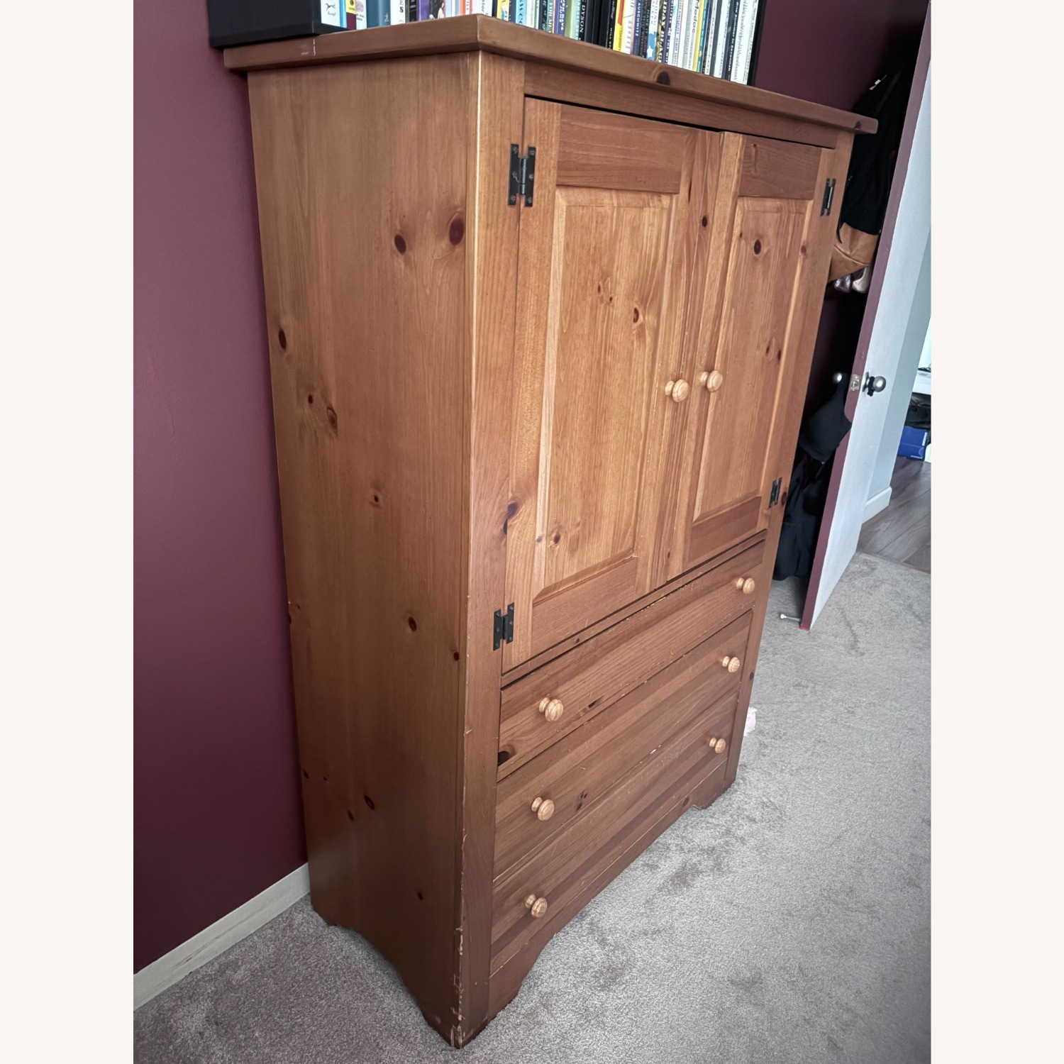 Light Brown Wood Armoire  - image-3