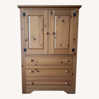 Light Brown Wood Armoire 