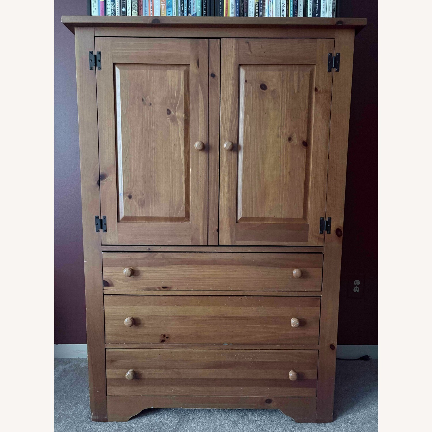 Light Brown Wood Armoire  - image-1