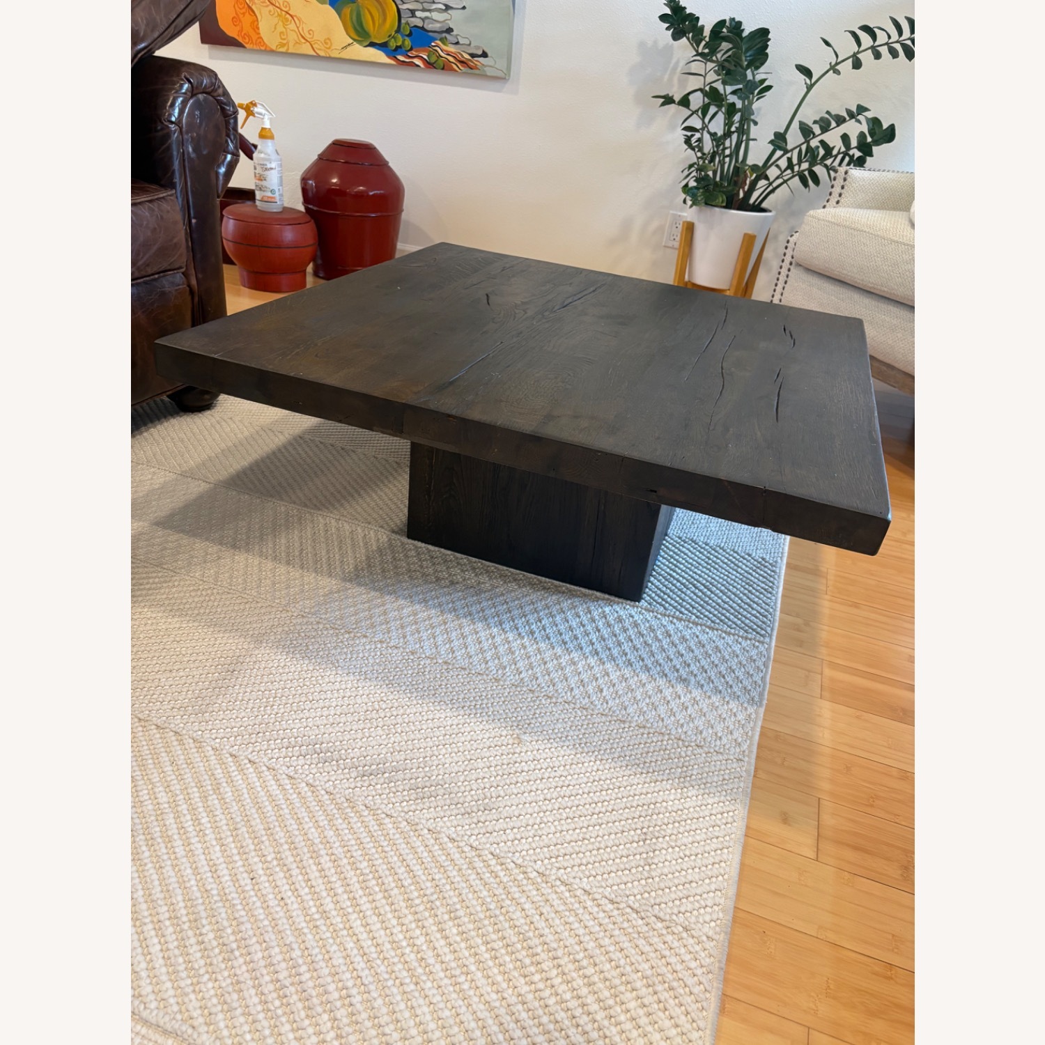 Restoration Hardware Oak Coffee Table - image-1