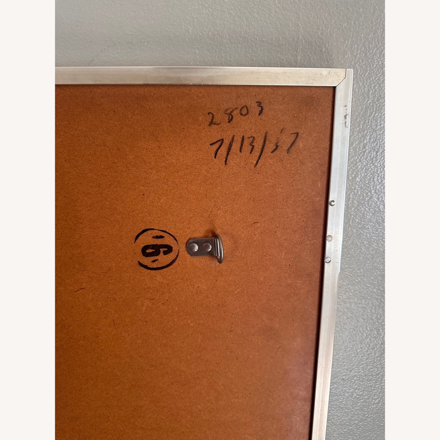 Dovetailed Aluminum Wall Mirror Dated 1957 - image-3