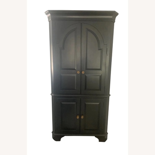 Used Ethan Allen New Country Black Corner Cabinet  for sale on AptDeco
