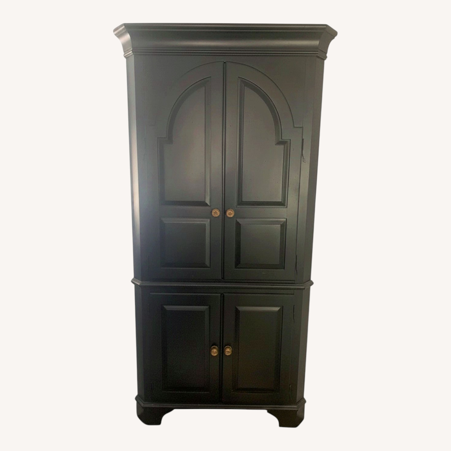 Ethan Allen New Country Black Corner Cabinet - image-0