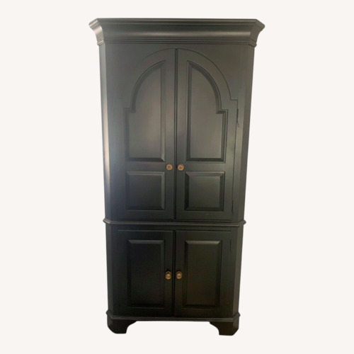 Used Ethan Allen New Country Black Corner Cabinet  for sale on AptDeco