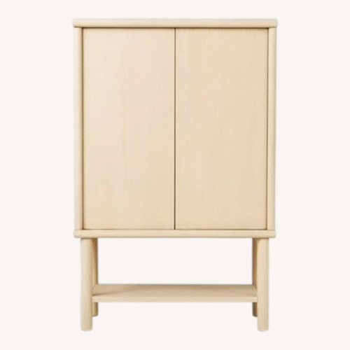 Used Living Spaces Georgiana Natural Wood Bar Cart for sale on AptDeco