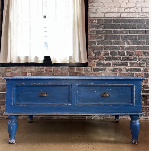 Used Vintage French Coffee Table (4-Drawer) for sale on AptDeco