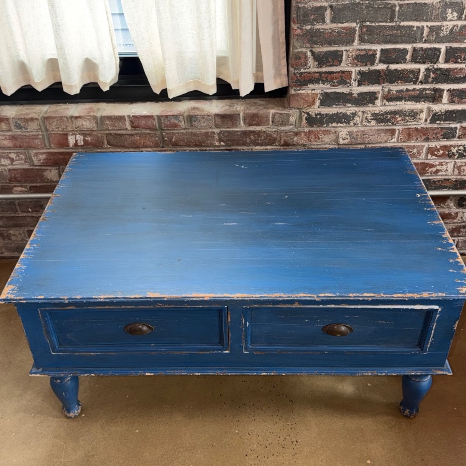 Vintage French Coffee Table (4-Drawer) - image-2