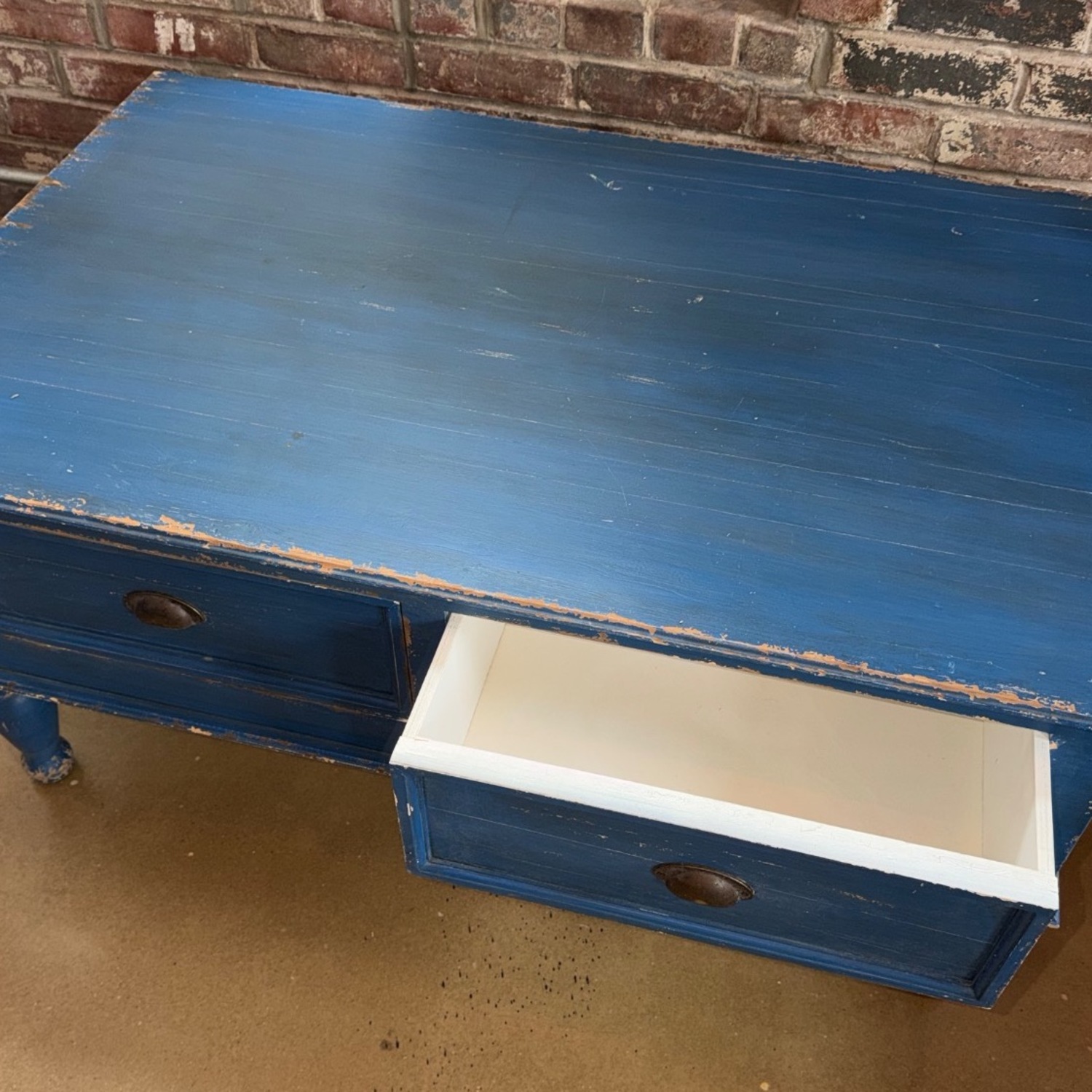 Vintage French Coffee Table (4-Drawer) - image-4