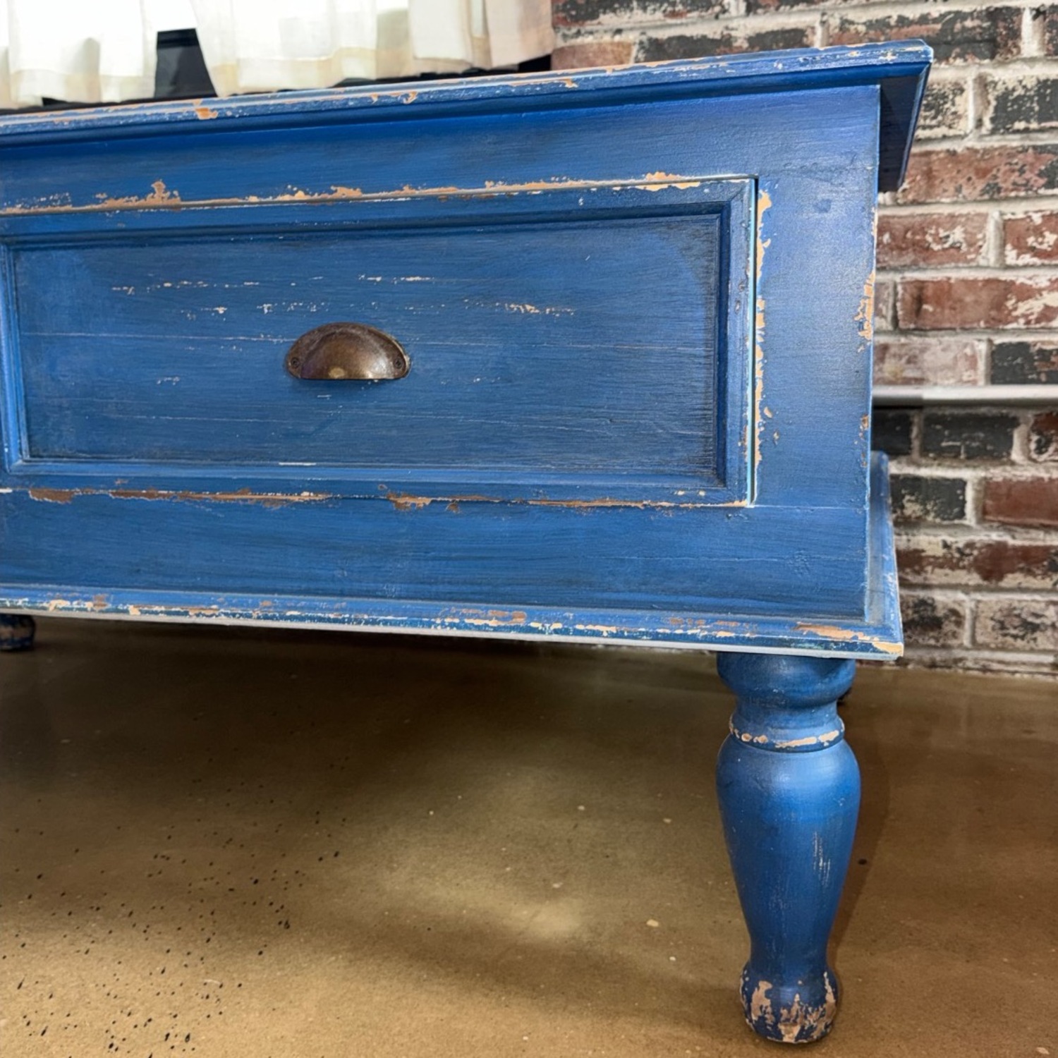 Vintage French Coffee Table (4-Drawer) - image-3