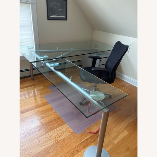 Used Silver Glass Desk for sale on AptDeco