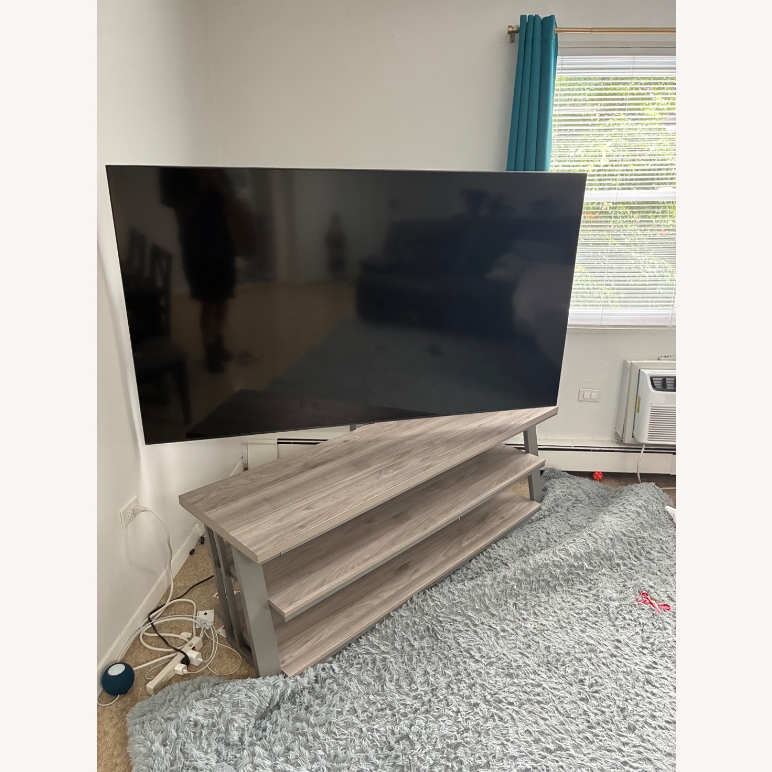 Modern Light Gray Swivel TV Stand  - image-3
