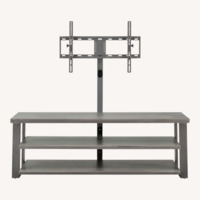 Modern Light Gray Swivel TV Stand 