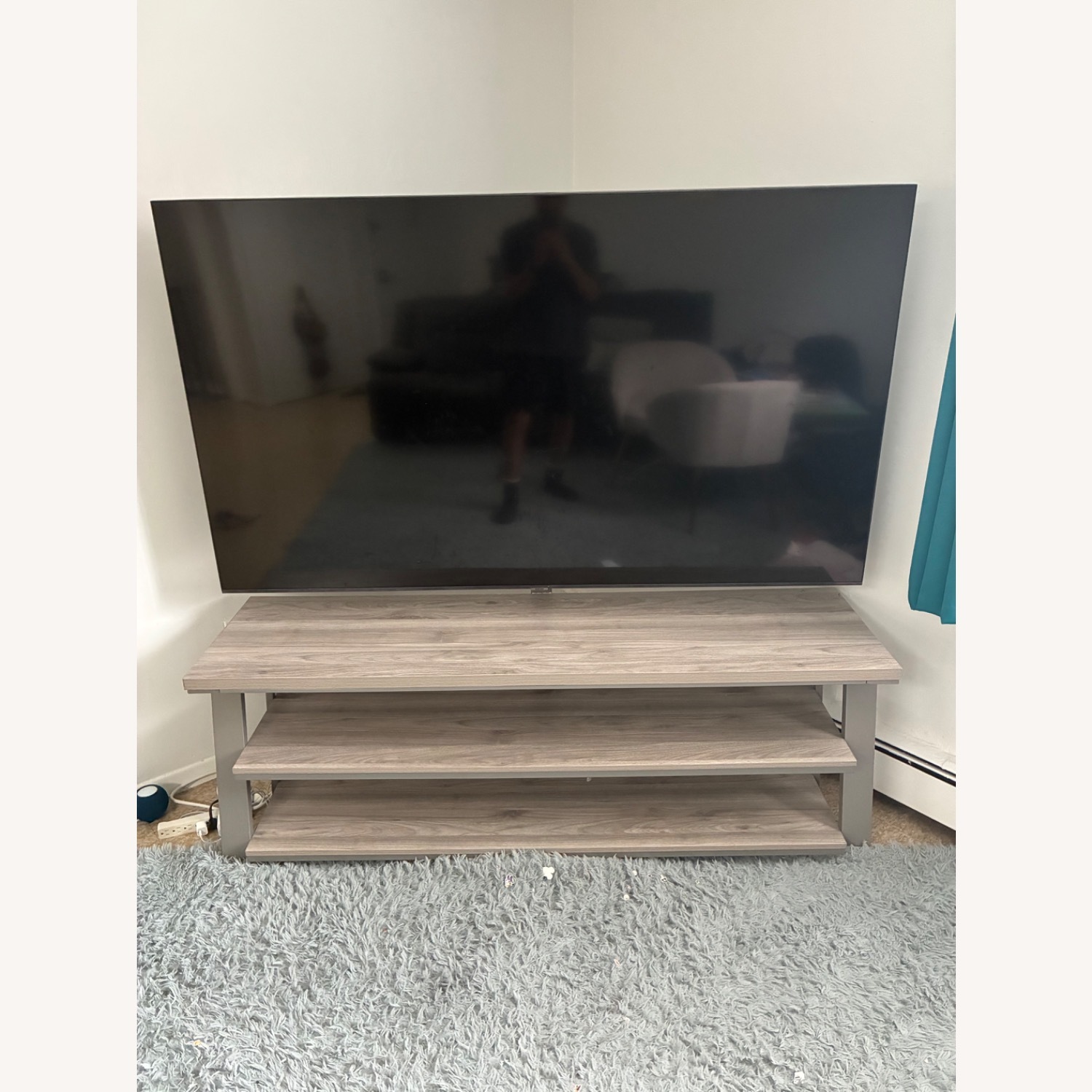 Modern Light Gray Swivel TV Stand  - image-6