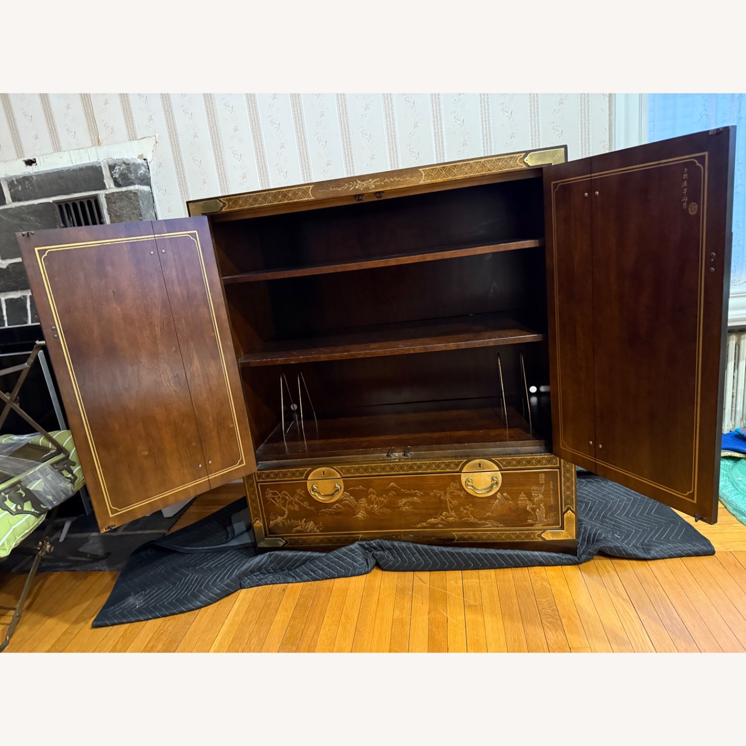  Drexel Heritage Dark Brown Wood Sideboard 1970's - image-3