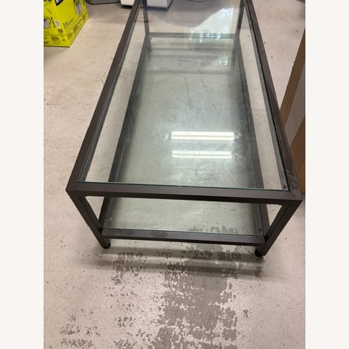 Used Wayfair Black Glass Coffee Table for sale on AptDeco