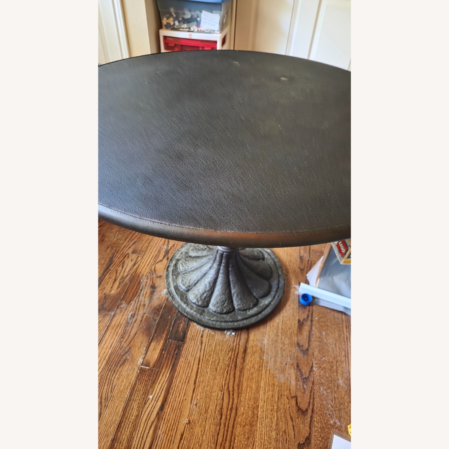 Restoration Hardware Dark Brown Iron Dining Table - image-2
