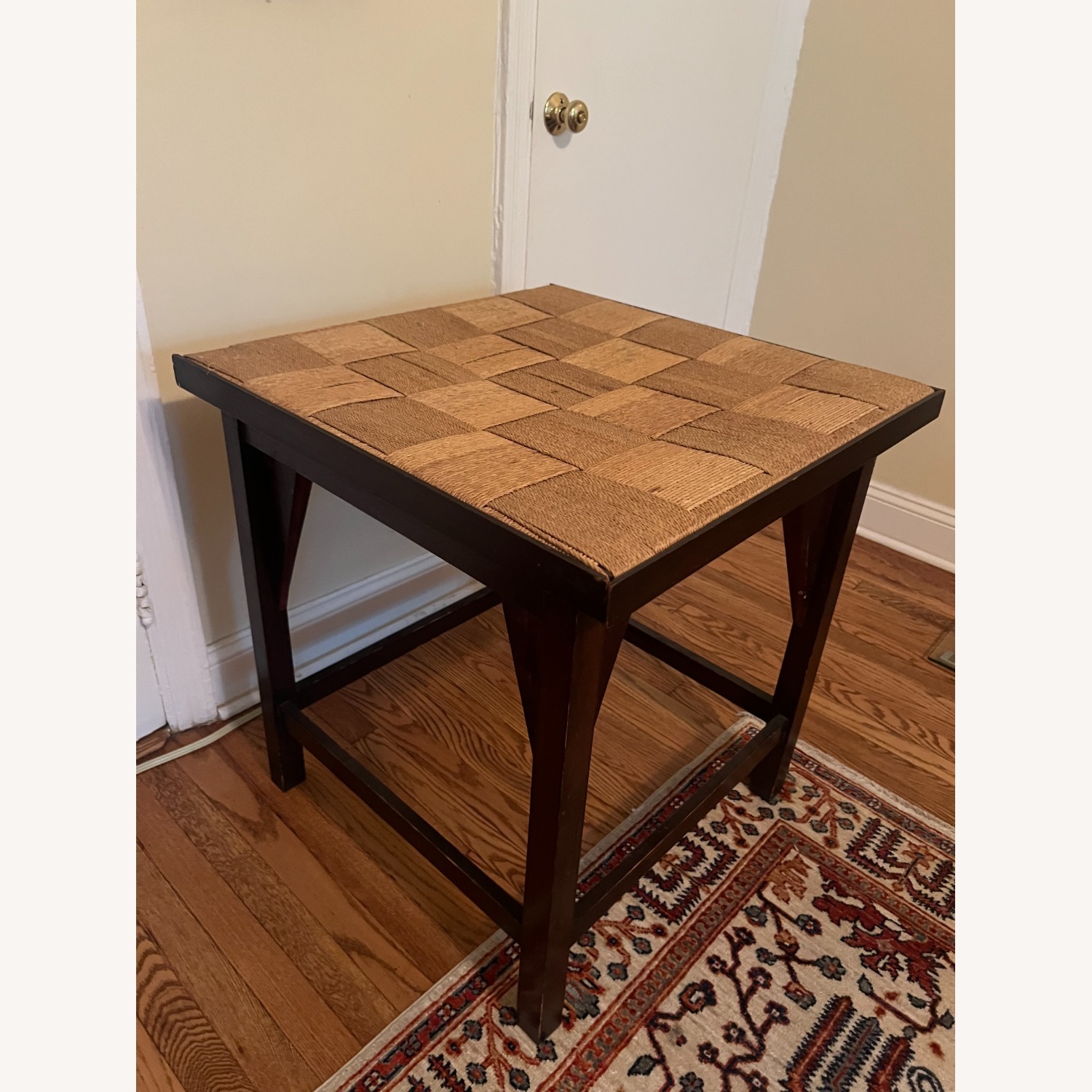 Vintage Set: SA Natural Wood/ Jute Table, 4 Chairs - image-12