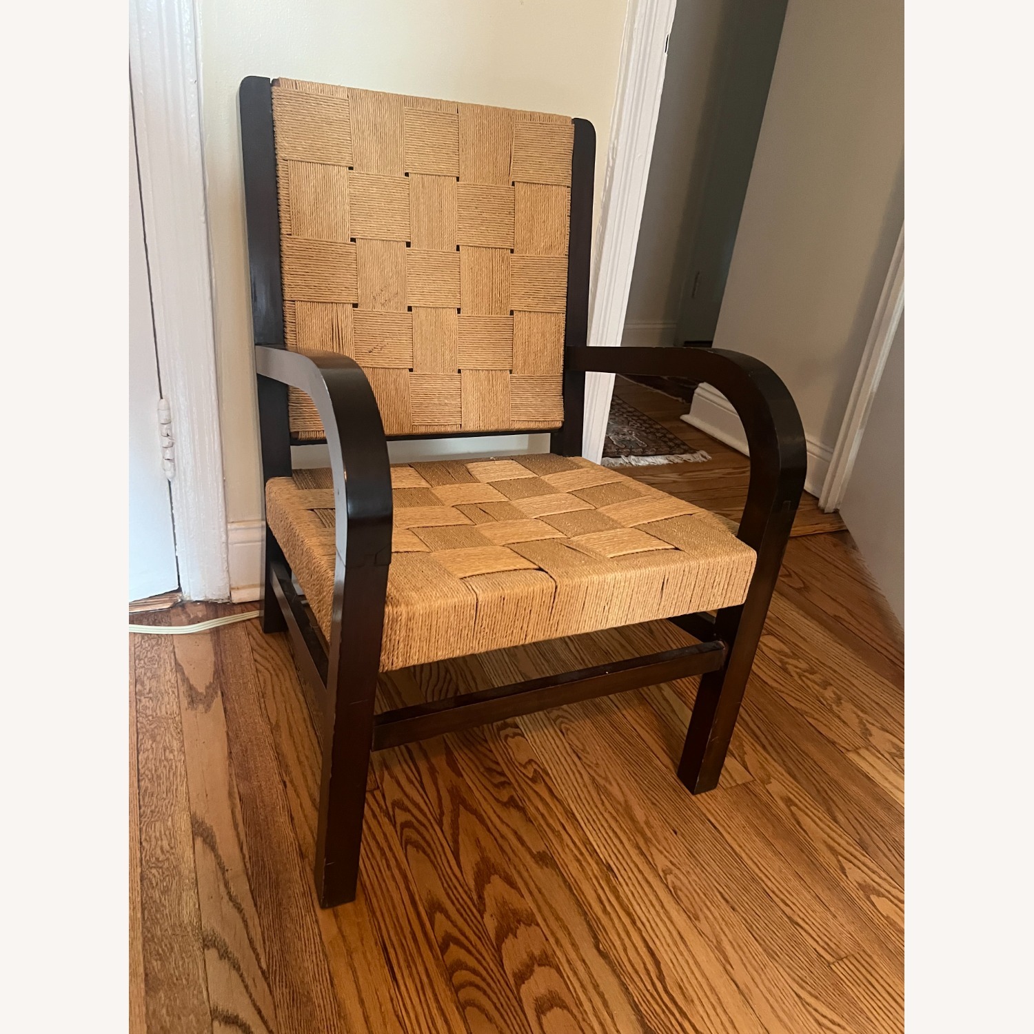 Vintage Set: SA Natural Wood/ Jute Table, 4 Chairs - image-6