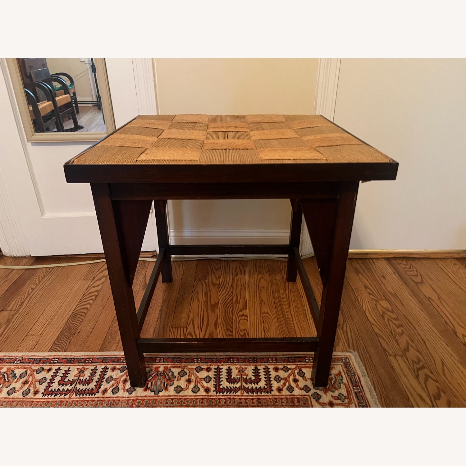 Vintage Set: SA Natural Wood/ Jute Table, 4 Chairs - image-11