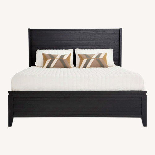 Used Solitude Dark Brown Wood King Bed for sale on AptDeco