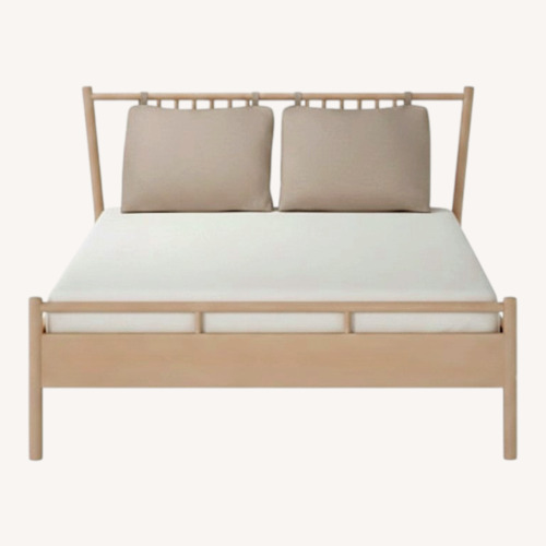 Used IKEA Björksnäs Light Brown Wood Queen Bed Frame for sale on AptDeco