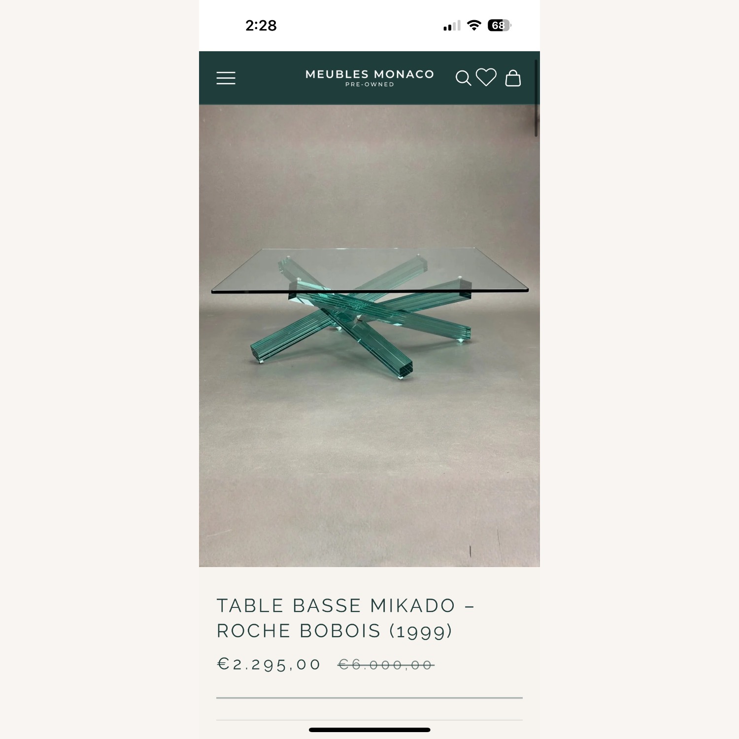 Roche Bobois Glass Coffee Table - image-4