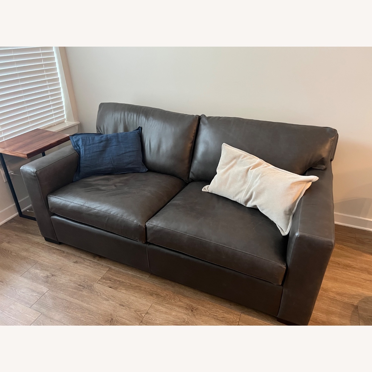 Crate & Barrel Axis Leather Sofa - image-1