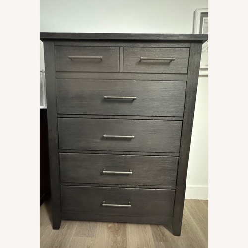 Used Macy's Burbank Dark Gray Wood Dresser for sale on AptDeco