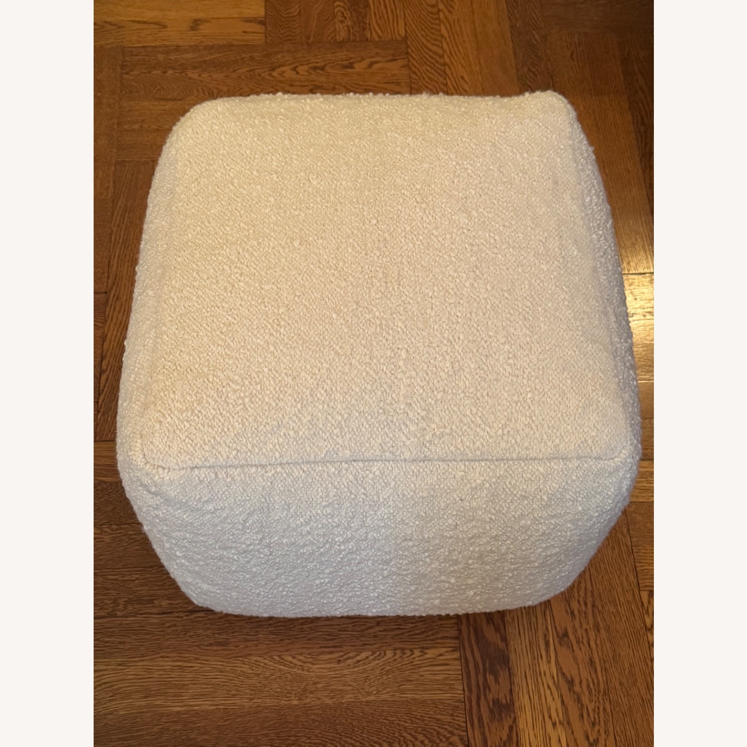 CB2 Boucle Ivory White Pouf - image-4