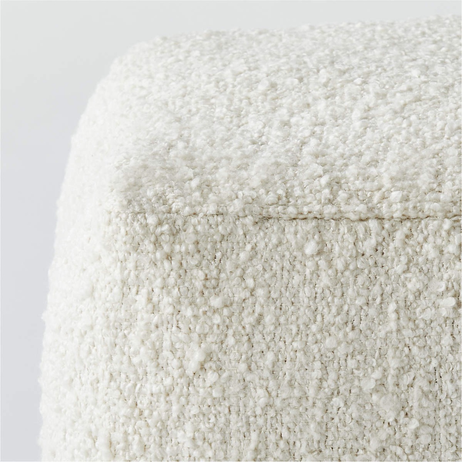 CB2 Boucle Ivory White Pouf - image-2