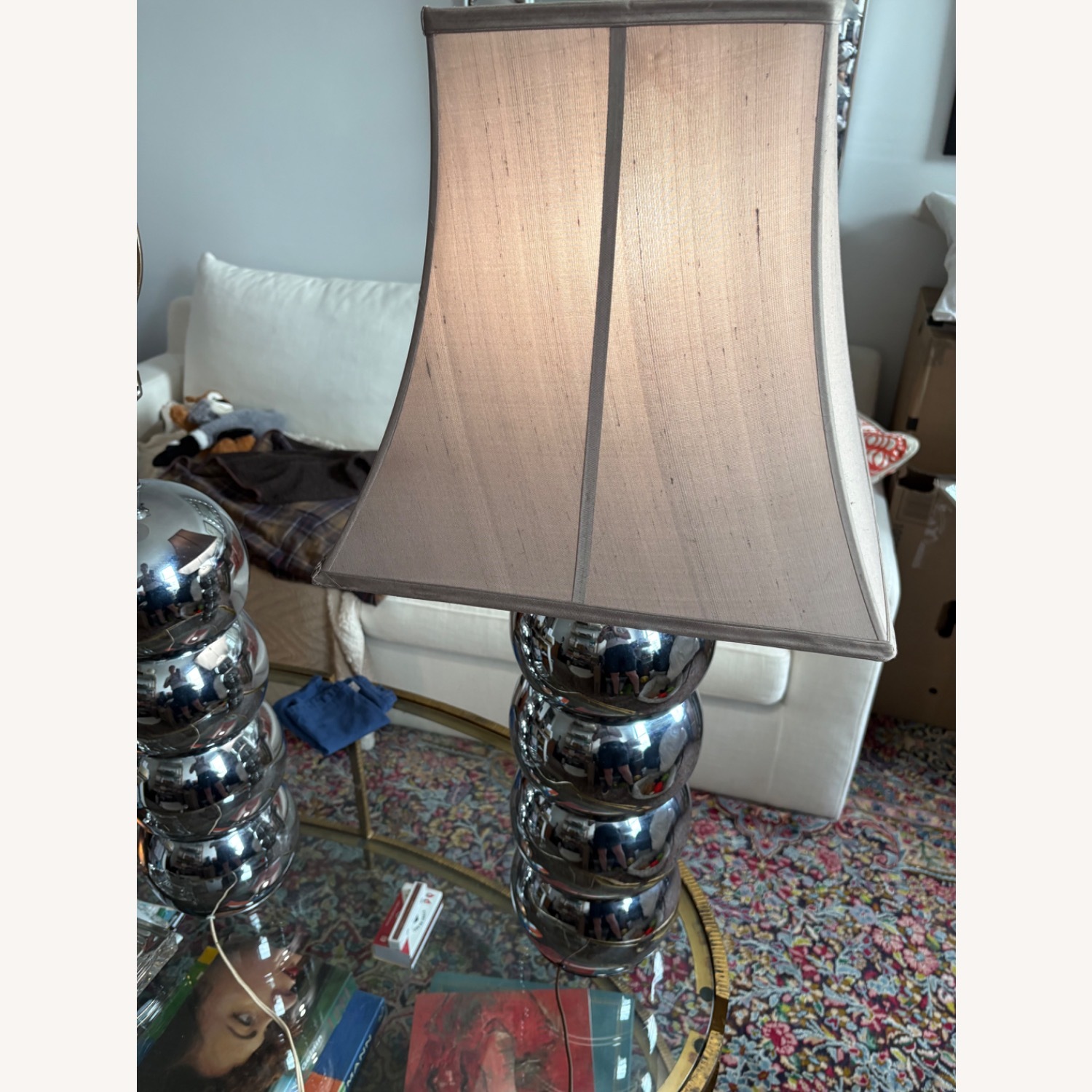 George Kovacs Silver Metal Table Lamps - image-6