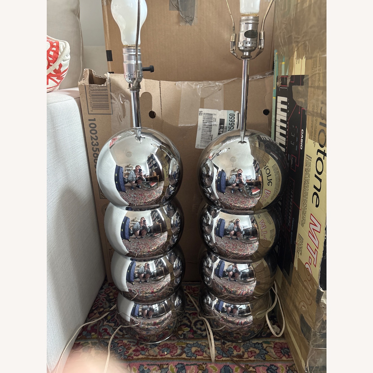 George Kovacs Silver Metal Table Lamps - image-1