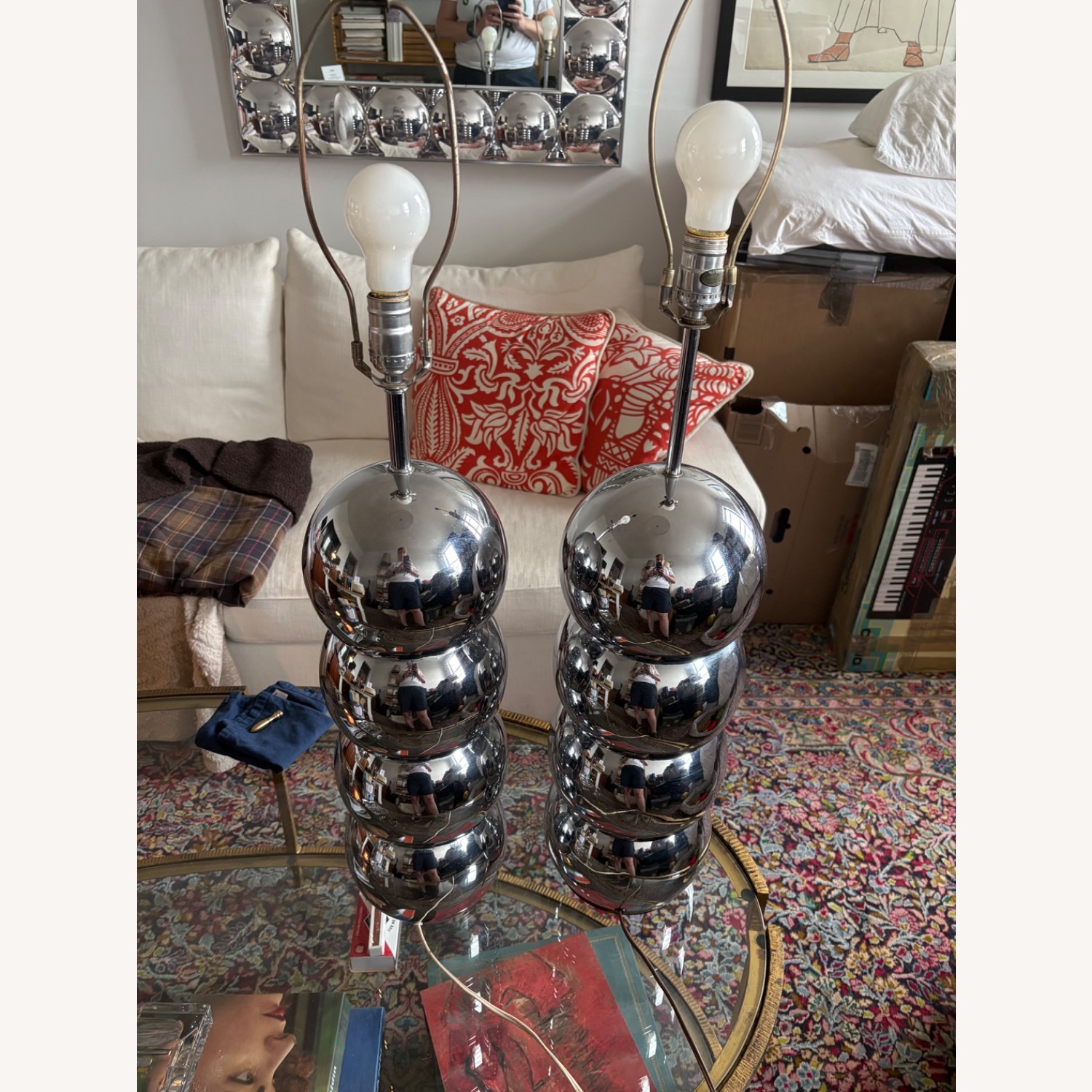 George Kovacs Silver Metal Table Lamps - image-4