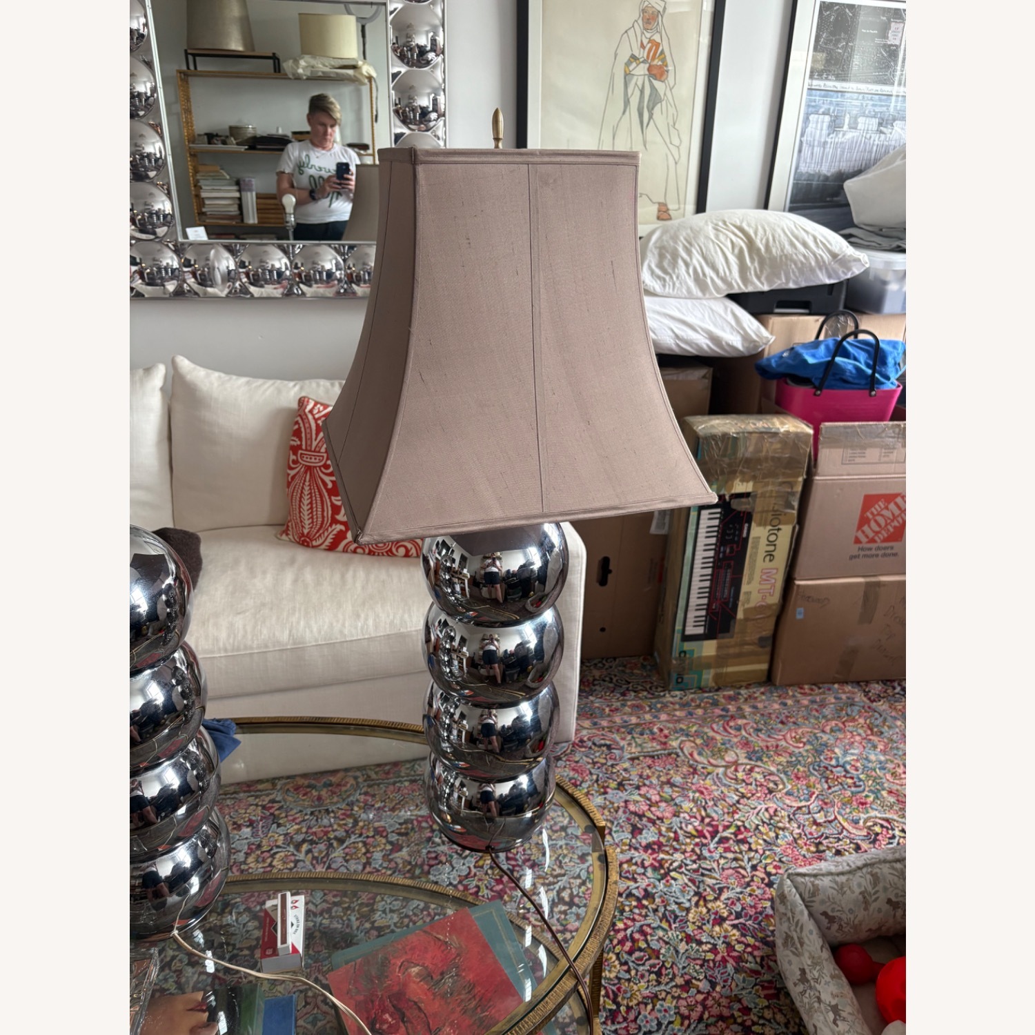 George Kovacs Silver Metal Table Lamps - image-3