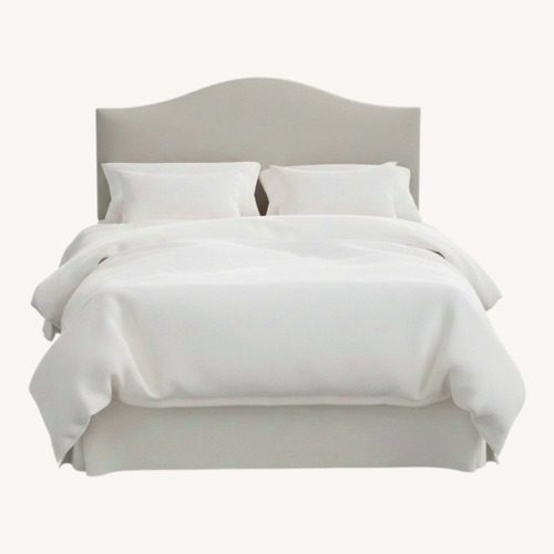 Used ABC Carpet and Home Light Gray Velvet Headboard for sale on AptDeco
