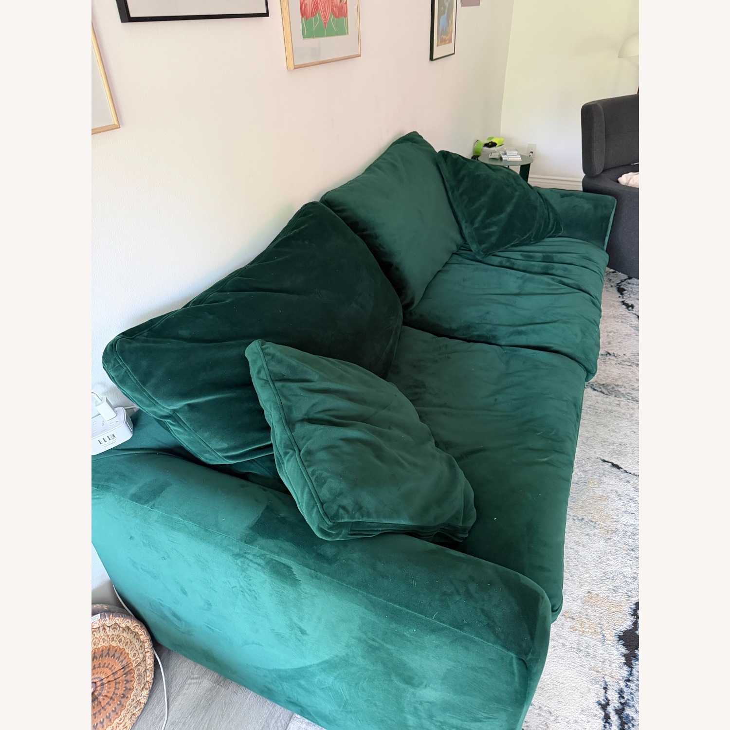 Joybird Bryant Sofa Green Velvet 3+ Seater Sofa - image-2