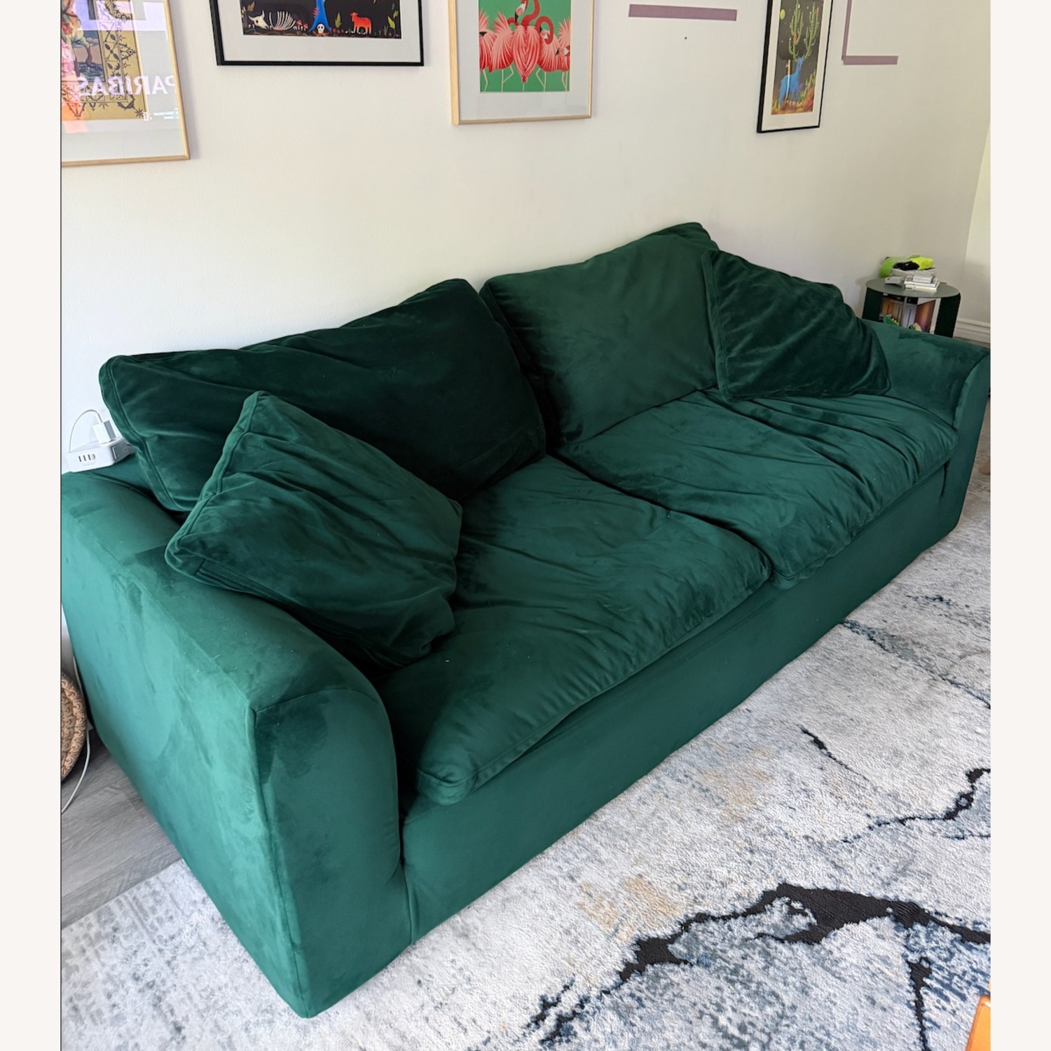 Joybird Bryant Sofa Green Velvet 3+ Seater Sofa - image-1