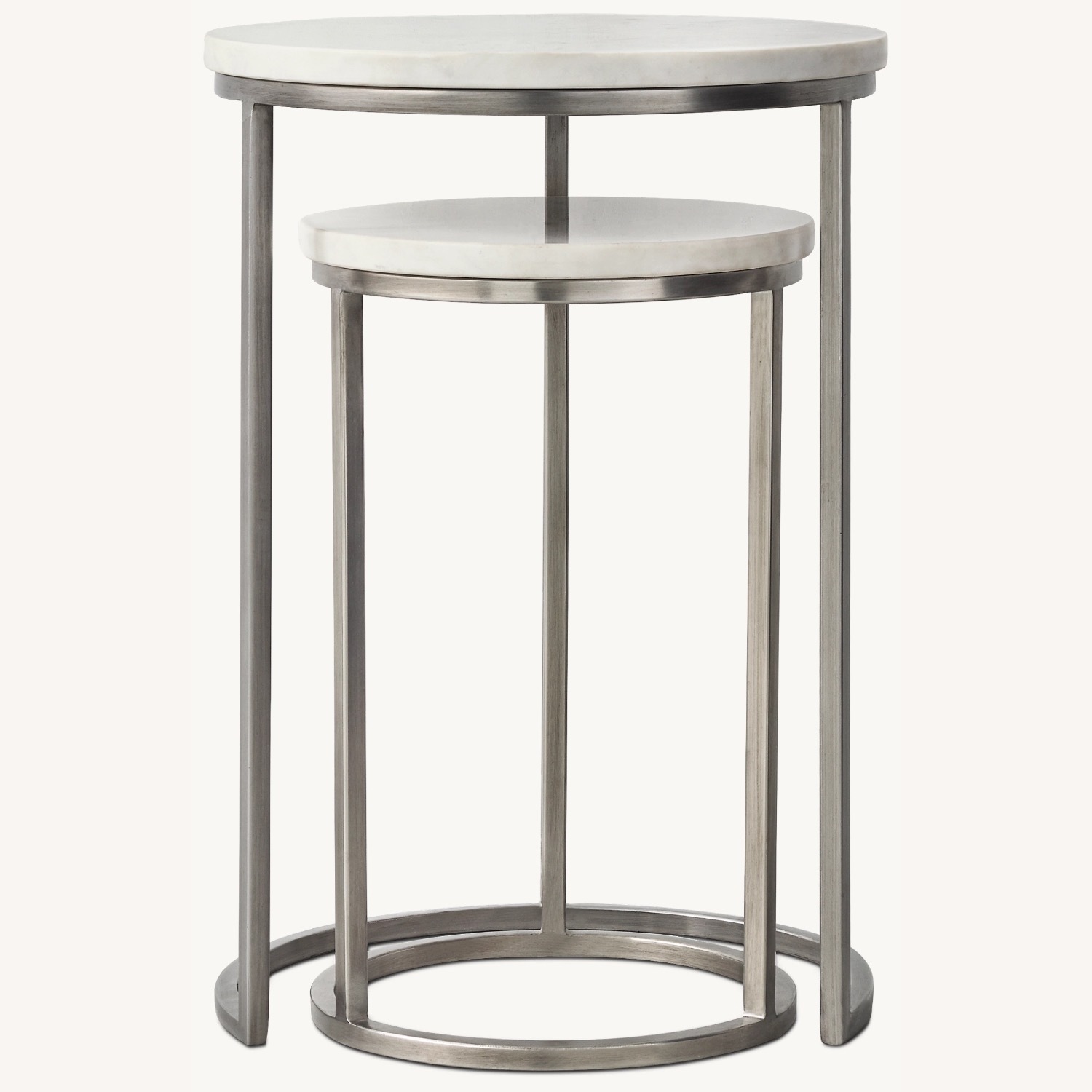 Restoration Hardware White Side Tables - image-1