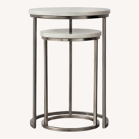 Restoration Hardware White Side Tables