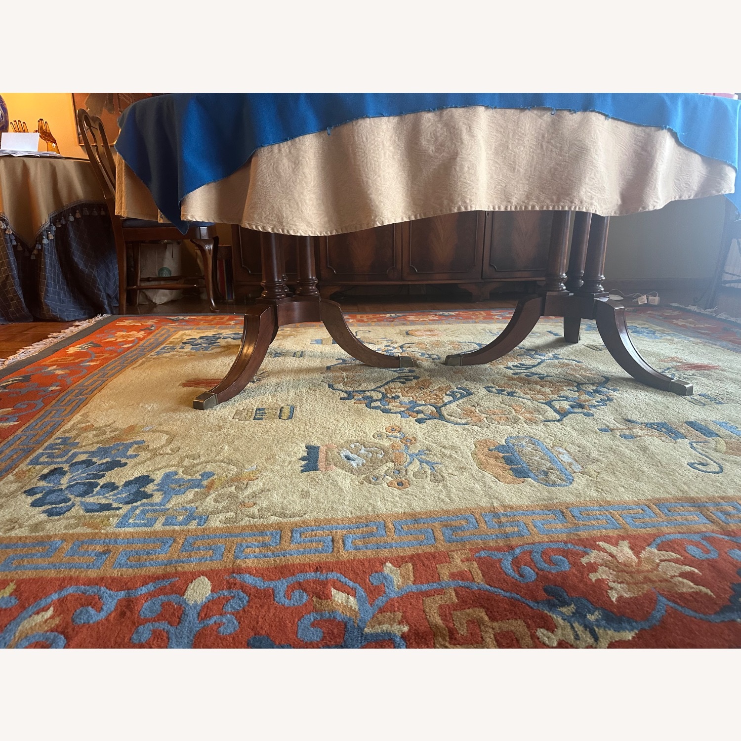 Vintage Cathay Hand-Woven Chinese Peking Wool Rug - image-5