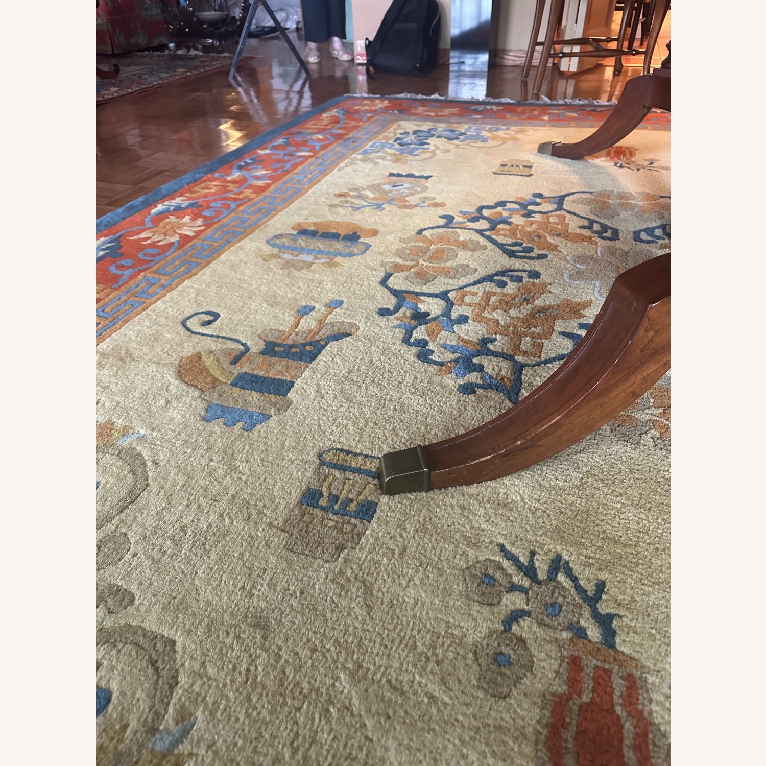 Vintage Cathay Hand-Woven Chinese Peking Wool Rug - image-10