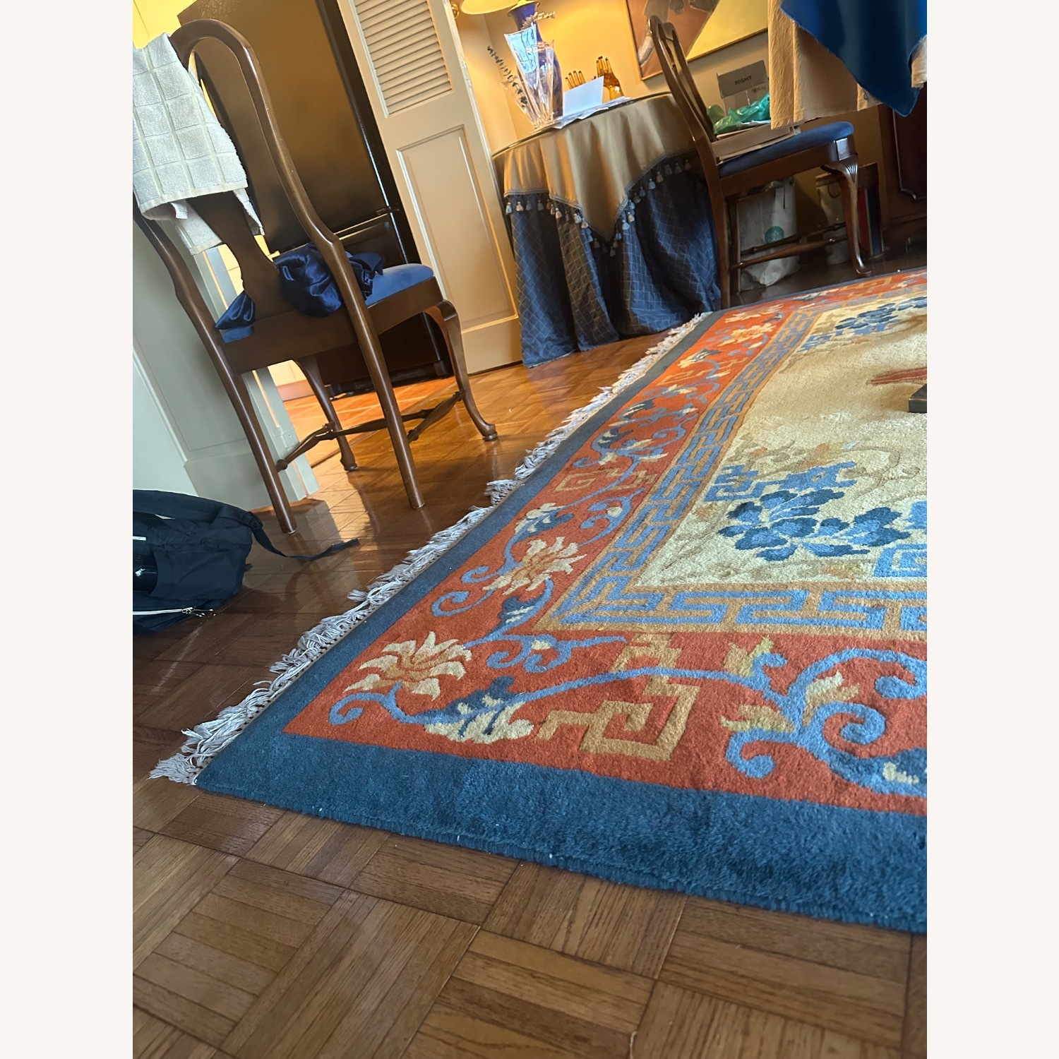 Vintage Cathay Hand-Woven Chinese Peking Wool Rug - image-6